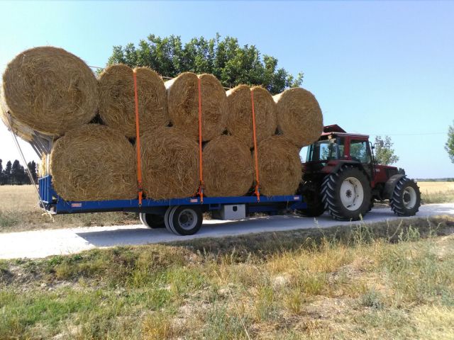 Pianale monoasse trasporto balle Bonsegna trainato da trattore